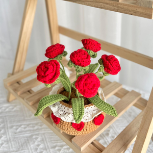 ดอกไม้ถักโครเชต์แฮนด์เมดสำหรับใส่กระถางดอกไม้ประดิษฐ์เป็นของขวัญให้เพื่อนสมบูรณ์แบบสำหรับตกแต่งบ้านผลิตในเวียดนาม - Product Image 2