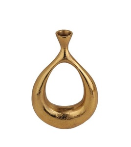 AK Laiton Conception Américaine Sculpture Vase À Fleurs En Fonte D'aluminium Pot De Fleur Pour Tenir Fleurs Coupées Plaqué Or Taille Idéale Décor À La Maison - Product Image 5