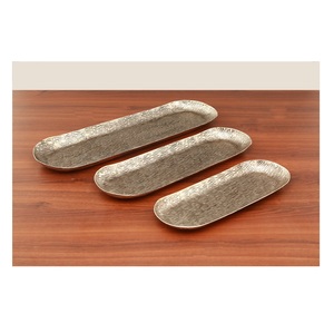 Vente chaude moderne texturé effet martelé plat en métal bol haut tendance salade noix assiette de service pour les fêtes de cuisine de tous les jours - Product Image 2