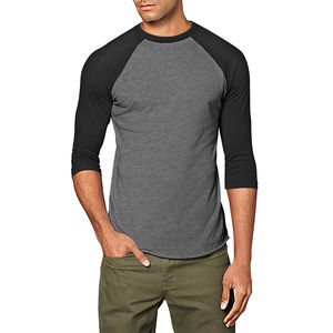 Camisetas raglán personalizadas de alta calidad para hombre 2025, material de poliéster/algodón de talla grande, el mejor diseño - Product Image 1