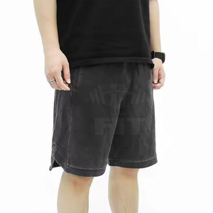 Short de lavage à l'acide de grande taille direct d'usine Nouveau short d'entraînement décontracté à motif solide à la mode - Product Image 2