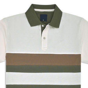 เสื้อโปโลผ้าฝ้าย100% สแปนเด็กซ์สำหรับผู้ชายผ้าคอตตอนสแปนเด็กซ์สีมะกอกแบบครึ่งแขนกระดุมแบบลำลองเป็นมิตรต่อสิ่งแวดล้อม - Product Image 2