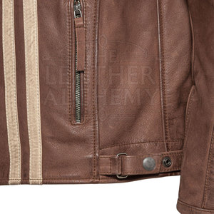 Blouson en cuir pour moto durable avec une structure tendance, doublure confortable, caractéristiques réglables et construction durable - Product Image 5