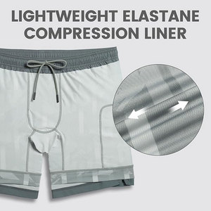 Pantalones cortos de compresión de talla grande con precio al por mayor, ropa activa transpirable de secado rápido, cintura elástica, diseño personalizado para correr en verano - Product Image 3