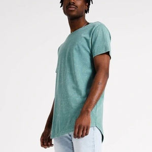 T-shirts vierges à manches courtes délavés à l'acide de haute qualité pour hommes 100% tissu tricoté en coton - Product Image 5