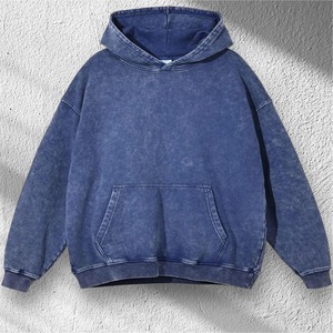 Peso pesado 420gsm French Terry Pullover 100% algodón sudadera invierno de gran tamaño piedra lavada sin cuerda Vintage Sudadera con capucha - Product Image 2