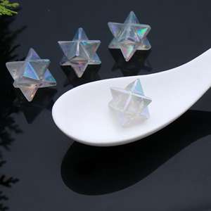 Crystal Merkaba Star Crystal Star Charm Black Obsidian Necklace Healing Crystal <b>Bracelet</b> Gemstone 12 Point clear <b>Quartz</b> Jewelry - Product Image 3