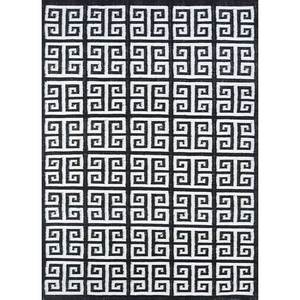 Alfombras Geométricas de Lana Alhambra en Gris y Negro, Tejido Plano para el Hogar, Alfombra Rectangular de Yute para Habitación y Dormitorio, Modelo DWRM-113 - Product Image 1