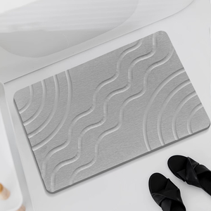 Tapete de Baño de <span class=keywords><strong>Piedra</strong></span> de Diatomita Absorbente de Secado Rápido, Alfombra Antideslizante Tallada de Tierra de Diatomeas para Piso de Baño, Inodoro y Puerta de Entrada - Product Image 2