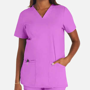 Uniformes médicaux d'hôpital personnalisés, blouses médicales, col rond, fermeture éclair, ensembles de blouses pour infirmières pour femmes avec logo personnalisé - Product Image 6