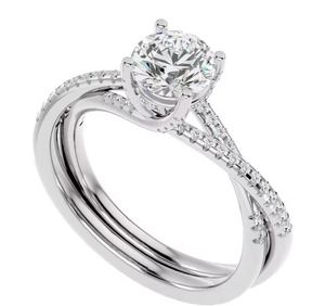 Anillo de diamante solitario de oro blanco de 10 quilates de calidad superior que destaca la pureza del metal Foe Women Anillo de precio razonable - Product Image 1