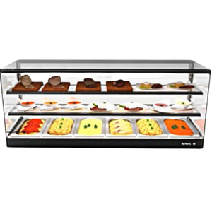 Station de maintien au chaud des aliments en acier inoxydable pour table avec 2 étagères - Product Image 1