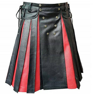 Diseño OEM de moda de cuero de vaca genuino de los hombres Kilts High Leather Men's Kilt - Product Image 1