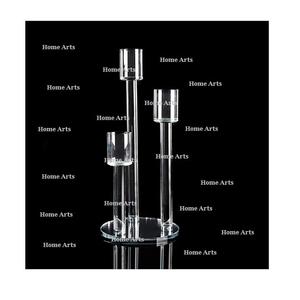 Lot de 3 bougeoirs en acrylique transparent de taille et de forme personnalisées Candélabres pour décoration de mariage - Product Image 1