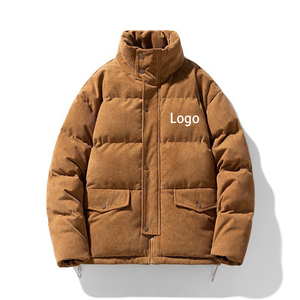 Chaqueta acolchada de peso pesado para hombre, decoración de cierre de cremallera larga de invierno, lona impermeable transpirable con capucha, venta al por mayor de invierno - Product Image 1