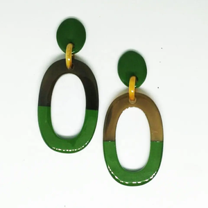 2026 Best Selling Handmade Buffalo Horn Lacquer Dangle <b>Earrings</b> Trendy Style Hot Sale in USA - Product Image 2