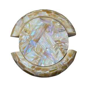 Sous-verres élégants en marbre incrusté, ensemble de sous-verres en pierre faits à la main, décoration de table de bureau, idée cadeau - Product Image 5