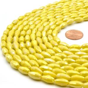 Faceted Rice Drop Design Lampwork <b>Crystal</b> & Elegant Glass <b>Beads</b> Loose for Jewelry Making - Product Image 2