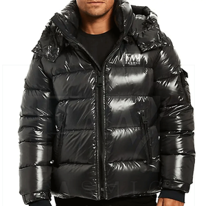 Blouson matelassé brillant en toile pour l'hiver, 100 % polyester, logo personnalisé, imperméable et respirant - Product Image 3