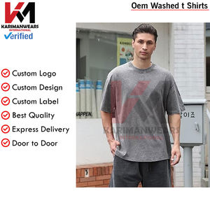T-shirts pour hommes en coton surdimensionné unisexe manches courtes décontracté coupe ample lavage solide basique t-shirts porter des t-shirts Streetwear pour hommes - Product Image 3