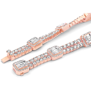 Iced out Lab Grown Baguatte Diamond Cuban Link <b>Chain</b> <b>Bracelet</b> VVS Diamond 10k 14K Solid Gold B2B wholesaler from India - Product Image 3