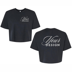 Camiseta corta informal para mujer al por mayor, Camiseta corta de algodón con logotipo personalizado para mujer, Top corto personalizado con logotipo - Product Image 5