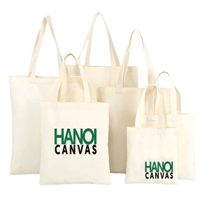 Eco-Friendly Recycled Cotton Canvas Tote <b>Bag</b> Custom Logo Printed <b>Foldable</b> Handled Reusable Shopping or Gift <b>Bag</b> - Product Image 1