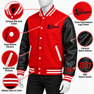 Vente directe d'usine, vestes universitaires en cuir de haute qualité avec logo personnalisé, manches longues, vêtements classiques de style Letterman, hiver, écologiques - Product Image 4