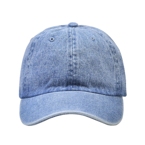 Gorra de béisbol de mezclilla azul claro clásica 100% algodón tamaño ajustable lavable a máquina estilo deportivo - Product Image 3