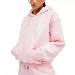 Haute qualité femmes survêtements personnalisé décontracté formation 2 pièces survêtements pour femme vêtements de sport pull rose survêtement 2023 - Product Image 3