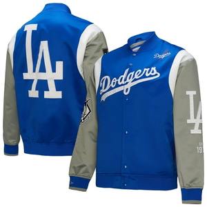 Chaqueta de béisbol de satén de lujo con mangas de contraste OEM/ODM aceptado MOQ bajo - Product Image 5