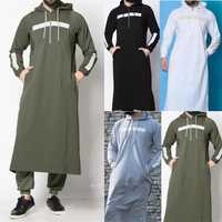 Djellaba Ramadan, Abayas de l'Aïd, Kaftan de prière, Abaya ouverte pour hommes musulmans, Cardigan arabe turc, Robe, Jubba, Thobe, Dishdasha islamique, Maroc