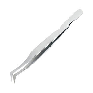 Pinzas de extensión para pestañas quirúrgicas RS, volumen de pestañas, Etiqueta Privada, Punta dentada duradera de acero inoxidable antimagnético, 10mm - Product Image 4