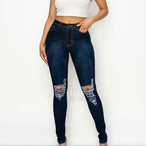 <b>Women's</b> Summer Breathable Casual <b>Jeans</b> Pants Wholesale Custom Made Flat Front Design Low MOQ Cotton Fabric - Product Image 4