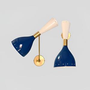 Pair of <b>Wall</b> <b>Sconce</b> <b>Light</b> <b>Wall</b> Fixture Lamps 1950's Mid Century Brass Italian - Product Image 4