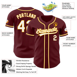 Maillot de baseball personnalisé pour hommes, impression par sublimation, entièrement boutonné, tenue d'équipe - Product Image 3