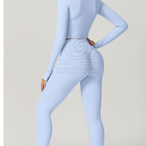 Pakistán hizo precio barato mujeres Yoga conjunto de 3 piezas cómodo mujeres Yoga conjunto en línea venta mujeres Yoga conjunto Legging y sujetador - Product Image 2