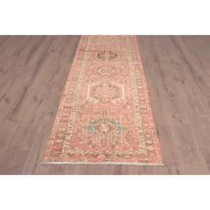 3x13.5 ft Turkish <b>Runner</b> Rug, <b>Red</b> Brown Vintage Bordered Wool Rug - Product Image 2