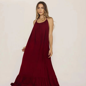 Été Nouveau Style Ladies Round Neck Women Sexy Backless Long Dress Summer Beach Long Maxi Dress - Product Image 1