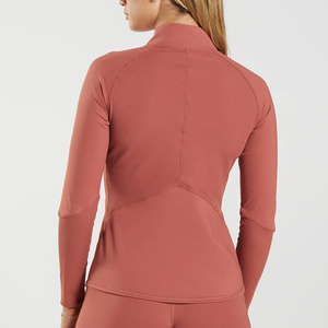 Women's Custom Breathable Sports Gym Activewear Best Performance Full Zip Fitness Running Yoga Shirts Wholesale Supply - Product Image 2