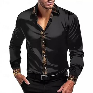Chemise à manches longues pour homme tendance avec motif imprimé en 3D, chemise décontractée pour homme avec boutons à revers, manches longues confortables - Product Image 4