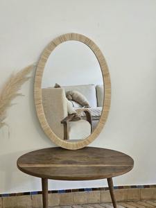 Miroir mural rond extra large, design industriel moderne, incrustation de verre, fait à la main, écologique - Product Image 5