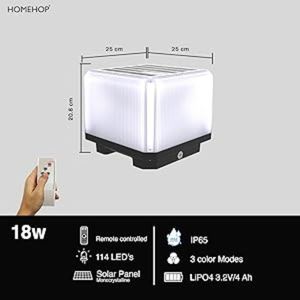 Homehop năng lượng mặt trời cổng ánh sáng ngoài trời không thấm nước 114 dẫn đèn tự động cho nhà, vườn, Patio, sân với ba chế độ màu (ABS) - Product Image 3