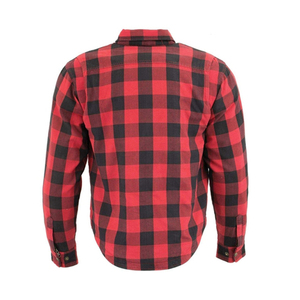 Camisa de Franela a Cuadros Negra y Blanca para Hombre con Protección Extraíble para Motocicleta para la Seguridad de los Motociclistas, Hecha en Pakistán - Product Image 2