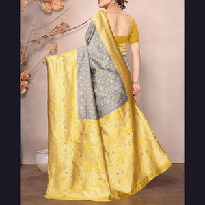 Sari de mariée à imprimé floral pour femme, prêt pour l'hiver, texture respirante, confortable, élégant, sans plis, séchage rapide, haute qualité - Product Image 2