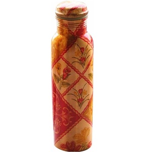 New Hot Designed Copper <b>Metal</b> Water Bottle With Outside Flower Kitchen Needs Drinking Bottle Eco Friendly Picnic Storage Bottle - Product Image 1