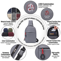 Sac à bandoulière Oxford imperméable personnalisé, léger, multi-poches, pour voyage, sport, messager, sac à dos de poitrine, vente en gros