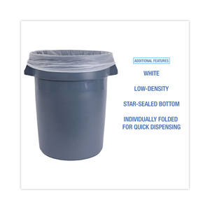 Contenedor desechable Boardwalk H6036TWK de 30 galones. Revestimientos Industriales para Latas de Baja Densidad Lineal de 0.9 Mil, 30 Pulgadas X 36 pulgadas - Blanco 100/caja - Product Image 4