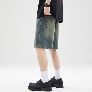 Nouveau design décontracté sport hommes mode 100% coton Denim Shorts été respirant Denim Baggy Shorts - Product Image 2