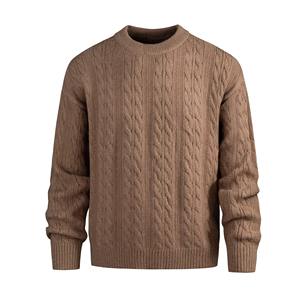 Jersey de punto de cuello redondo personalizado para hombre al por mayor, suéter de invierno cálido, estilo de otoño a la moda - Product Image 4